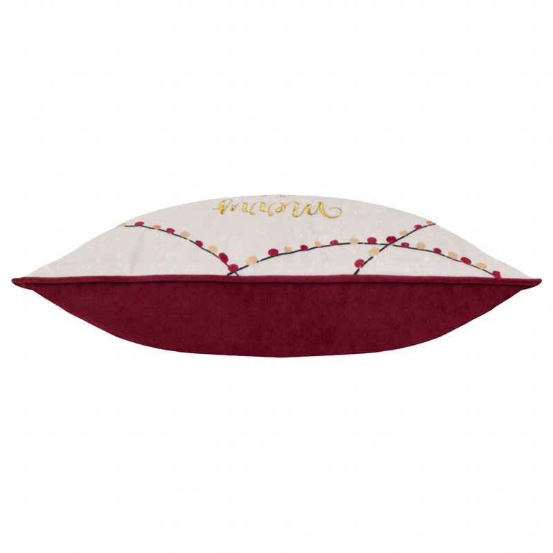 Joy To All Red Rectangular Throw Cushion, Feather