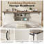 Ensemble de chambre à coucher de style maison de campagne 3 pièces, cadre de lit très grande bibliothèque, commode 5 tiroirs, commode 4 tiroirs, blanc-1332306301-1332306298