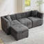 80" L-Shaped Sectional Sofa with Storage Ottoman and Pillows, Modular Couch for Apartment or Office-195934258