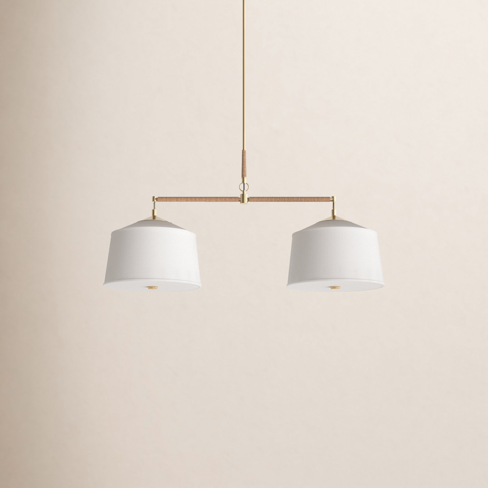 Eagleton 2 Light Linen Dimmable Pendant