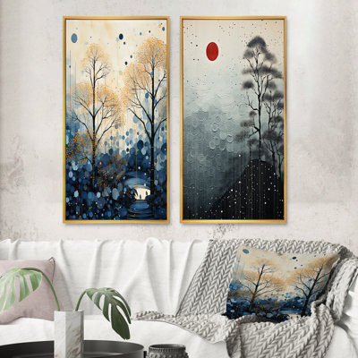 Paysage japonais avec art zen et sérénité, "Art japonais avec art zen", 2 pièces