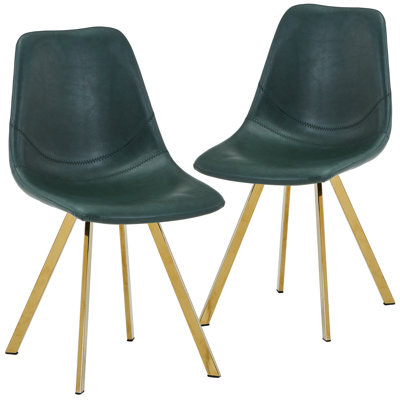 Annalise Mid-Century Modern Leather Dining Chair – Ergonomic Waterfall Seat & Powder-Coated Iron Legs