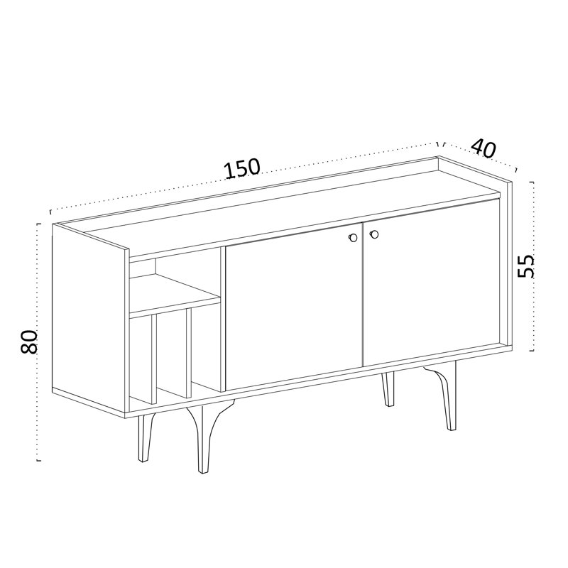 Elegant White and Gold Console Table, 59.1 x 31.5 x 15.7 inches | 100% Melamine Coated Particle Board, Antibacterial, Assembly Required | Perfect for Modern Living Room & Entryway, Stylish & Functional Design