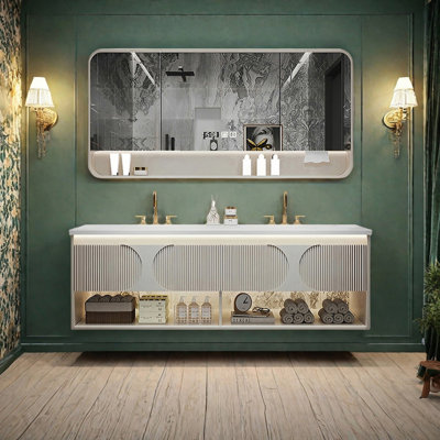 Modern cream-style smart bathroom cabinet
