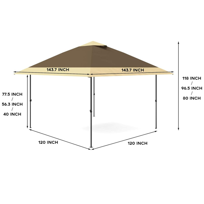 10 Ft. W x 10 Ft. D Metal Soft-top Gazebo