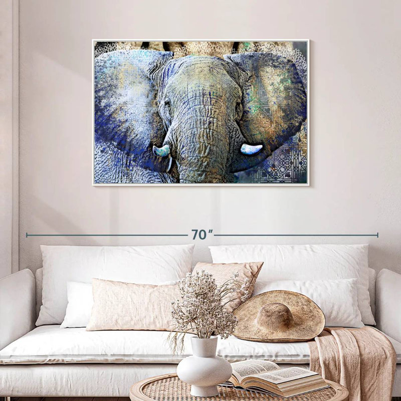 Elephant Tree, Floating Frame White, 43" X 29"