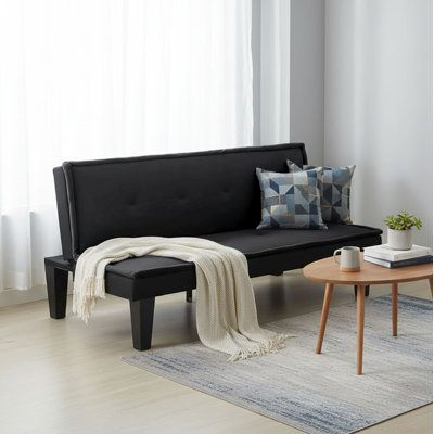 62.99" Futon Sofa Bed with Adjustable Backrests