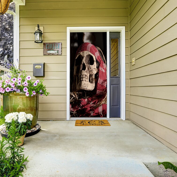 My Door Decor 36 in. x 80 in. Happy Halloween Skeletons Front Door