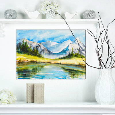 « snow couvert mountain », reproduction sur toile tendue
