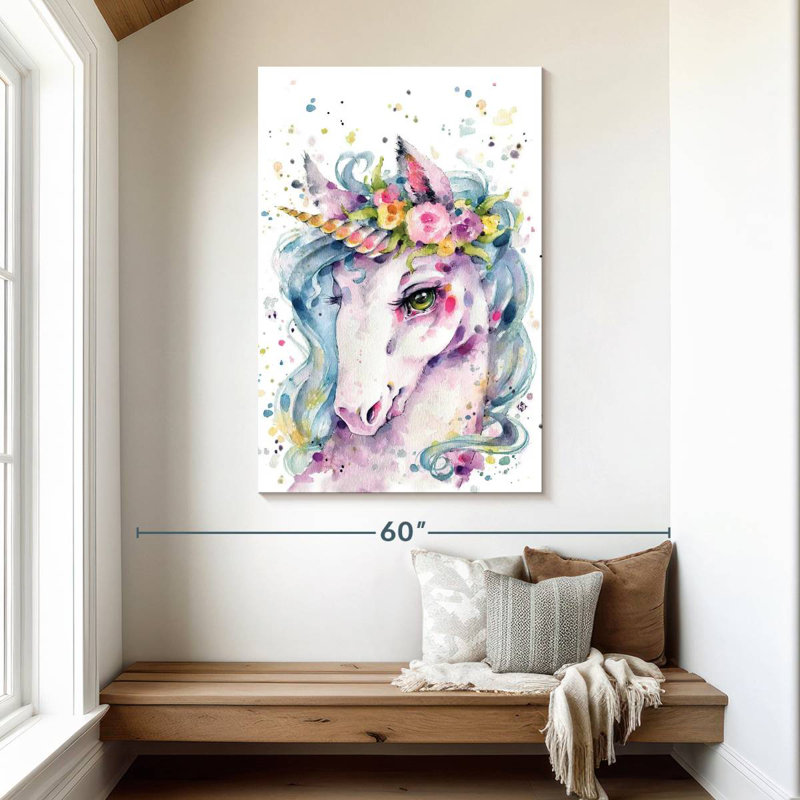 Ashelle, petite licorne, H 48 po x l 32 po