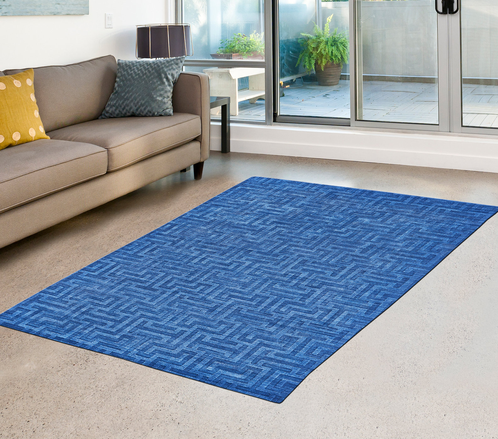 Mercer41 Raskin Geometric Handmade Tufted Admiral Area Rug | Wayfair