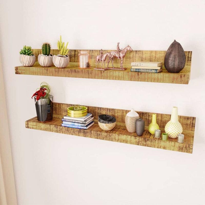 Tablette murale en bois massif
