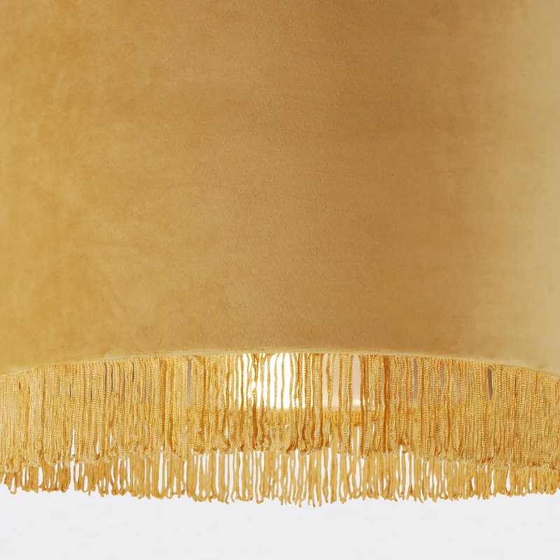 23 cm H Drum Velvet Pendant Shade ( Uno ), Sand