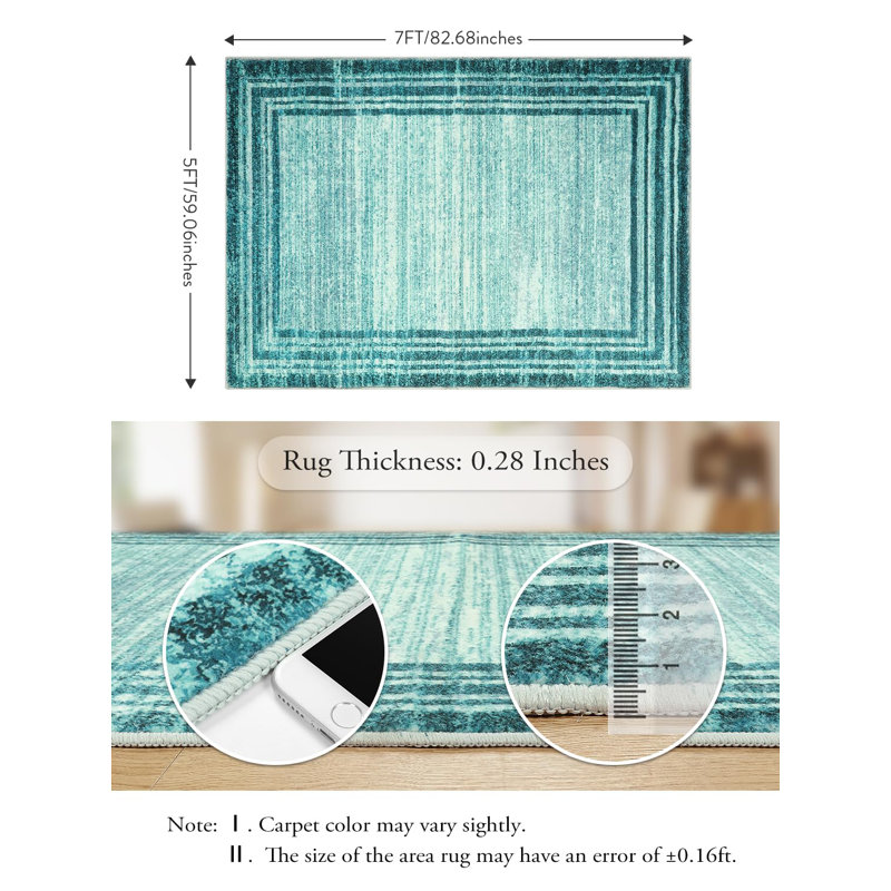 Tapis Ombre Border Plush, Rectangle 5 pi x 7 pi