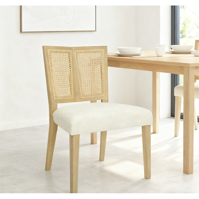 Chaise en rotin sans accoudoirs, Bois de frêne naturel