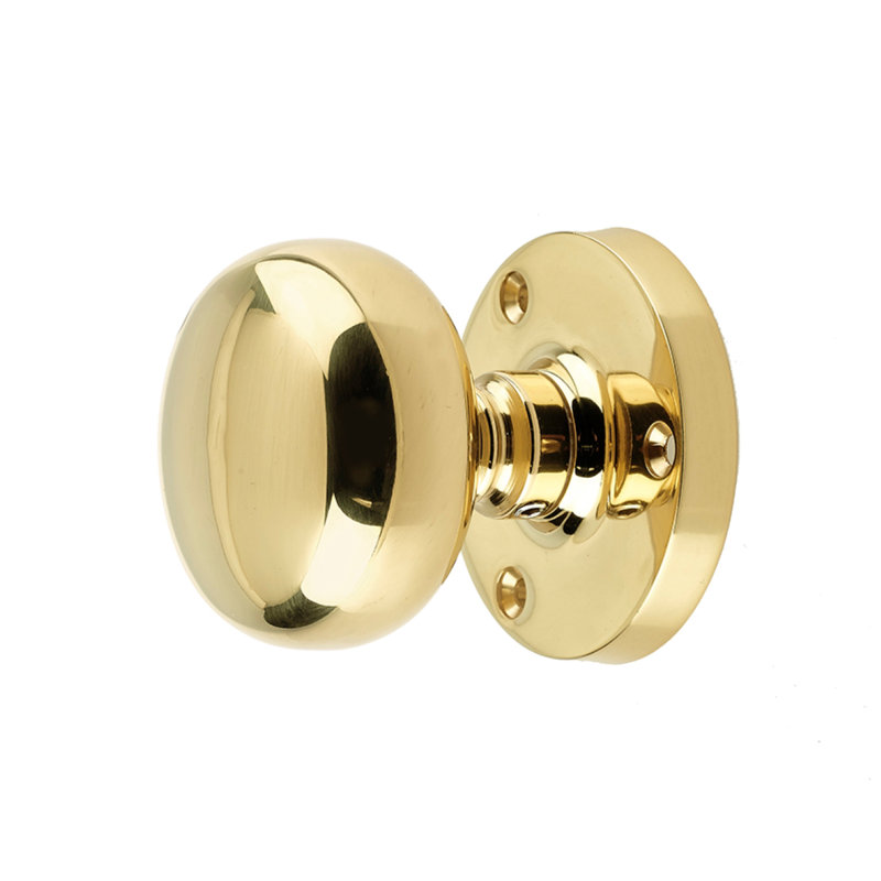 Pimentel Passage Knobset, Polished Brass
