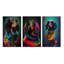 «Cool Dachshund In Rainbow Designer Pull VI», 3 pièces sur toile-1604440000-1604440004