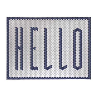 Penny Tile Hello Kitchen Mat