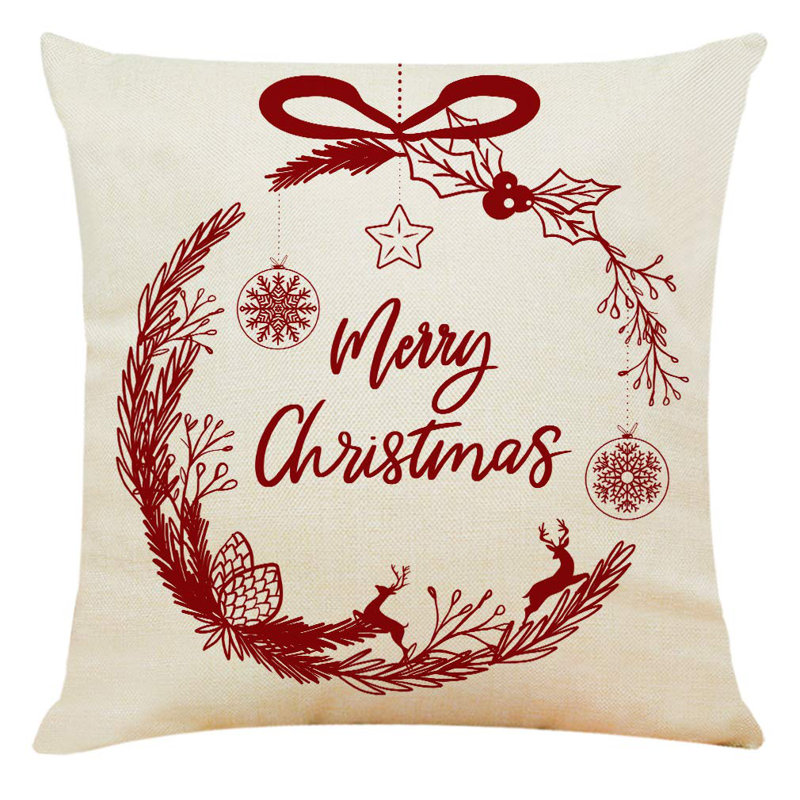 Housses de coussin de Noël 18 po x 18 po, lin de coton, design rétro