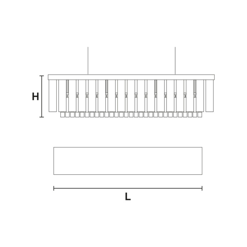 Jacarr 4 - Light Kitchen Island Rectangle Chandelier , Mercury Glass Flute, Satin Nickel, Frosted, 56" Width x 16" Height