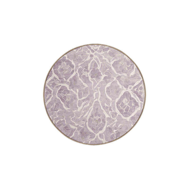 Machine Washable Beige Area Rug, Round 3'