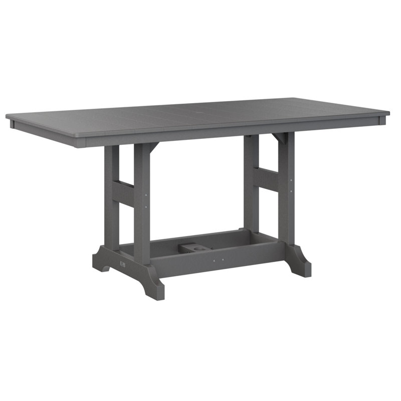 Table de bar rectangulaire Berlin Garden, H 39,5 po x l 66 po x P 33 po, Gris fumée