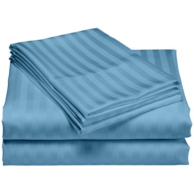 Egyptian Cotton Machine Woven Striped Sheet Set