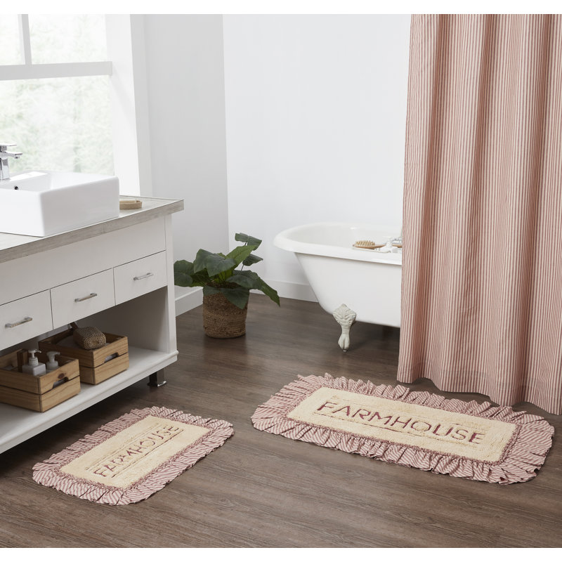 Sawyer Mill 100% Cotton Non-Slip Bath Mat, 27" W x 48" L, Dark Tan