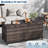 125-Gallon Outdoor Deck Box with Wheels, Waterproof PE Rattan & Aluminum Frame Storage Bin, Lockable Patio Furniture Chest , Brown