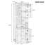 Grande armoire de salle de bain avec quatre portes, grand espace de rangement, étagère ouverte et rangement supérieur pour les salles de bain organisées