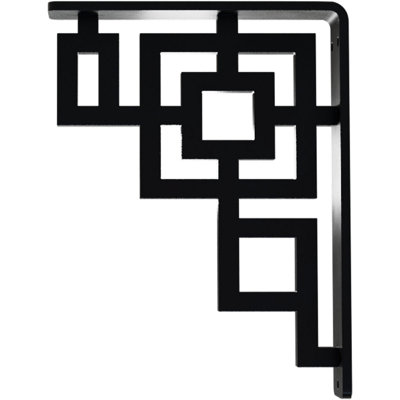 1 1/2"W x 5 1/2"D x 8"H Eris Wrought Iron Bracket, (Single center brace), Powder Coated Black