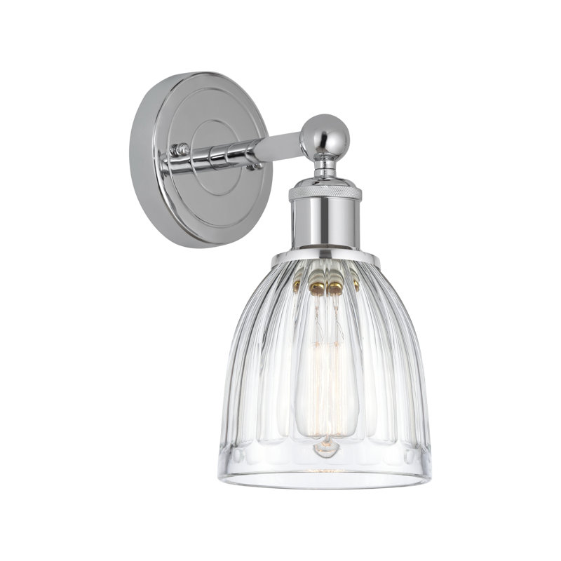 Caroleen Armed Sconce, Clear, Polished Chrome