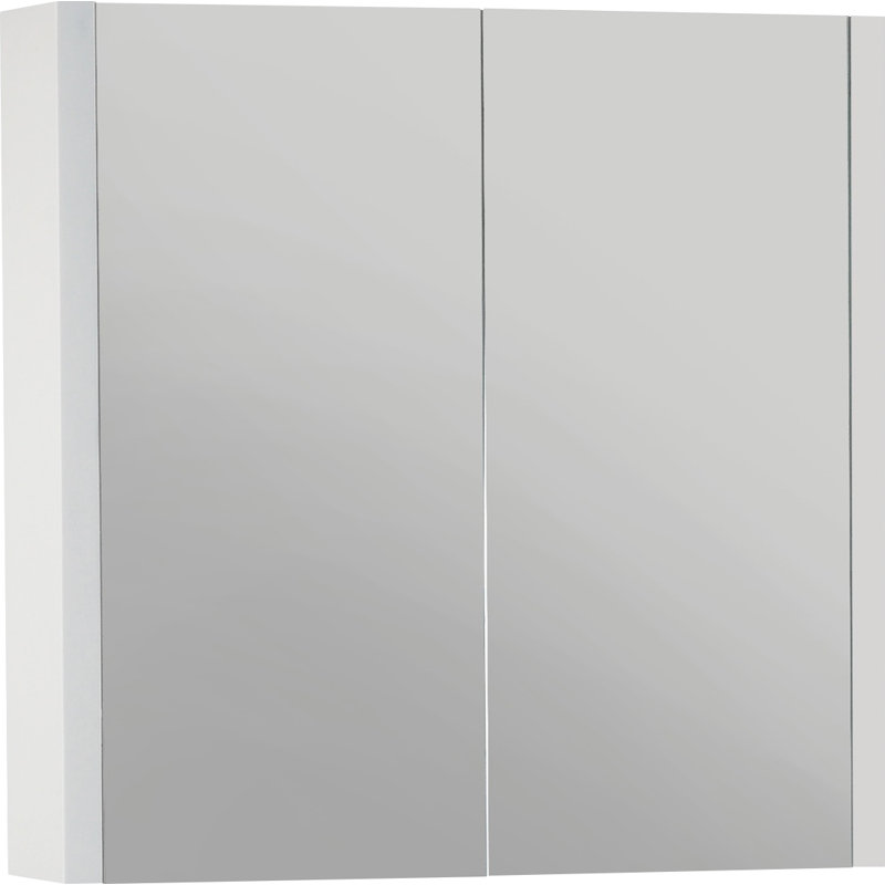 Pharmacie encadrée à fixation en surface avec 2 tablettes réglables Coachella, Argent argent, H 26 po x l 23,6 po x P 6,3 po