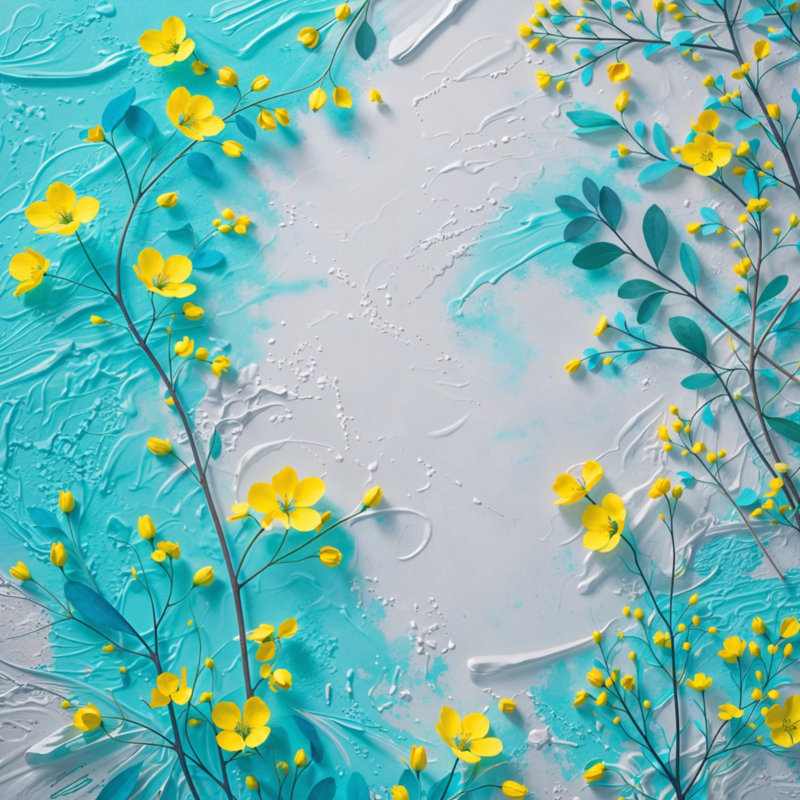 Queen Polyester, 14 x 14 inches, Bright Yellow and Aqua