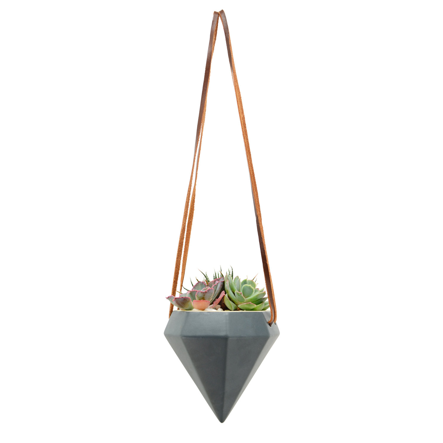 Guilford Ceramic Hanging Planter, Dark Gray