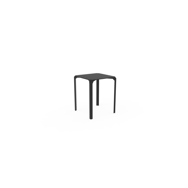 Table de salle à manger en plastique Quartz, Noir, l 23,25 po x L 23,25 po x H 28,75 po