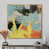 Toile avec cadre flottant or