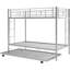 Lit simple superposé au dessus d'un lit gigogne en argent brillant - Lit gigogne confortable et pratique-75852812