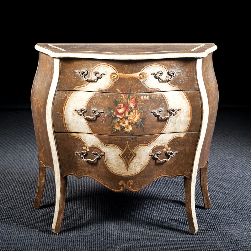 Commode d'appoint 3 tiroirs Bombay, Brun antique