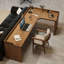 Bureaux en bois massif en L noyer clair-107727418-107727419