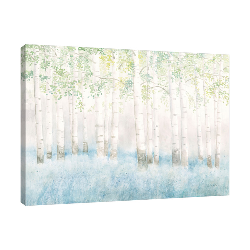 Doux bouleaux par James Wiens - peinture sur toile tendue, H 36 po x l 48 po x P 1,5 po
