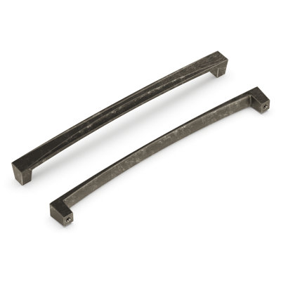 Crest Collection Handle Pull - 8-13/16" Center to Center Cabinet Pull Black Nickel Vibed - Mid-century Modern Hardware for Drawers & Cabinets   