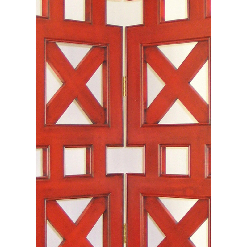Cloison 3 panneaux pliables Audrinah, Rouge