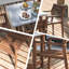 Ensemble de salle à manger d'extérieur 5 pièces en bois d'acacia brun clair et gris clair Table Table rectangulaire 4,59,06 po avec trou pour parasol ｜ Convient pour une utilisation sur le patio, la pelouse, le jardin, la piscine et l'intérieur Res Résistant aux rayons UV-175985881-175985884
