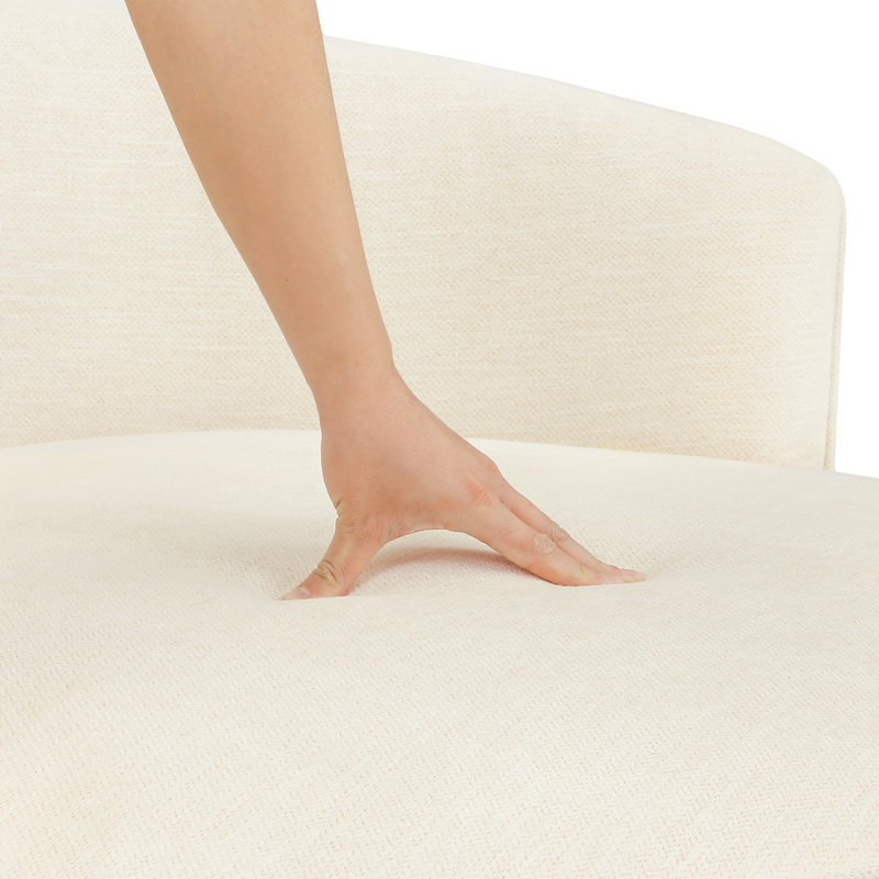 Noah 40"W Oversized Swivel Accent Chair, Champagne Chenille