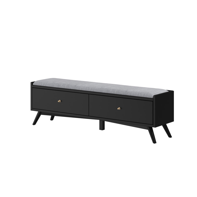 Banc de rangement de 59 po Williams, Noir