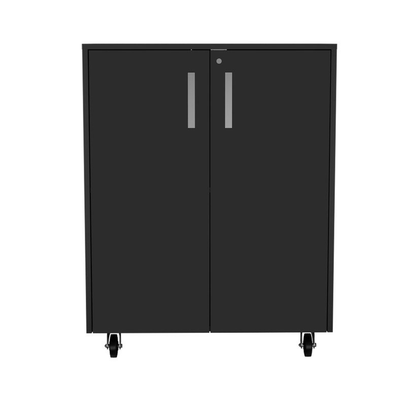 Wengue Rectangle Storage Cabinet - Modern Base Unit for Living Room & Office Organization
