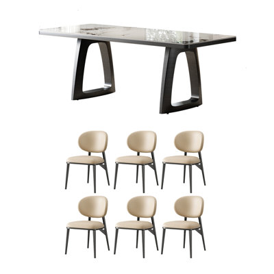 Modern simple rectangular dining table and chairs