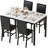 Elegant 5-Piece Faux Marble Dining Table Set-438343054