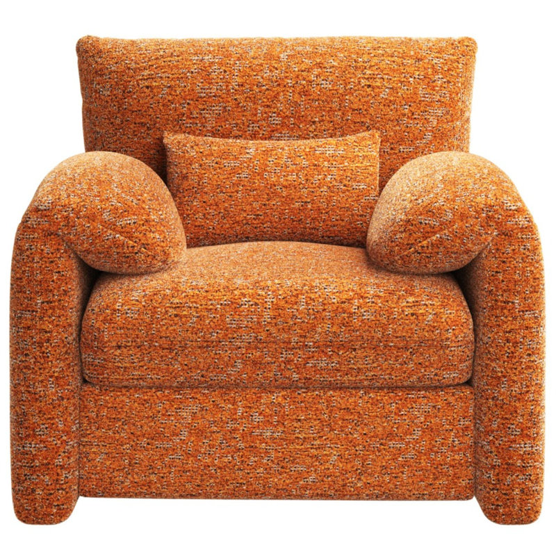 Upholstered Armchair, Orange